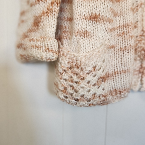 Vintage Handmade Peach Cardigan Sweater Cottagecore Academia Winter Preppy 90s - Picture 4 of 9